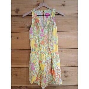 Lilly Pulitzer X Target "Happy Place" Challis Floral Shorts Romper XS Swim cover